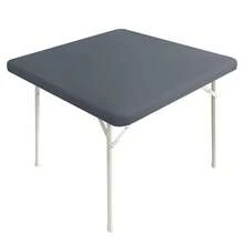 Spandex Stretch Square Table Covers Caps Cocktail Fitted Elastic Square Tablecloth Gray 42x42 Inch,42inchx42inch(Square),Grey - Grey - View 3