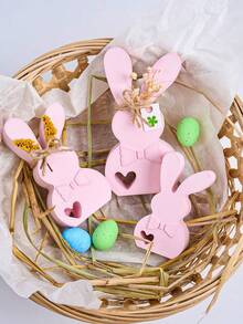 1PC 3D Heart Bow Tilted-Eared Rabbit Scented Candle Silicone Mold, Easter Rabbit Silicone Mold, DIY Cartoon Bunny Animals Plaster Craft Gift Mold, Home Decor