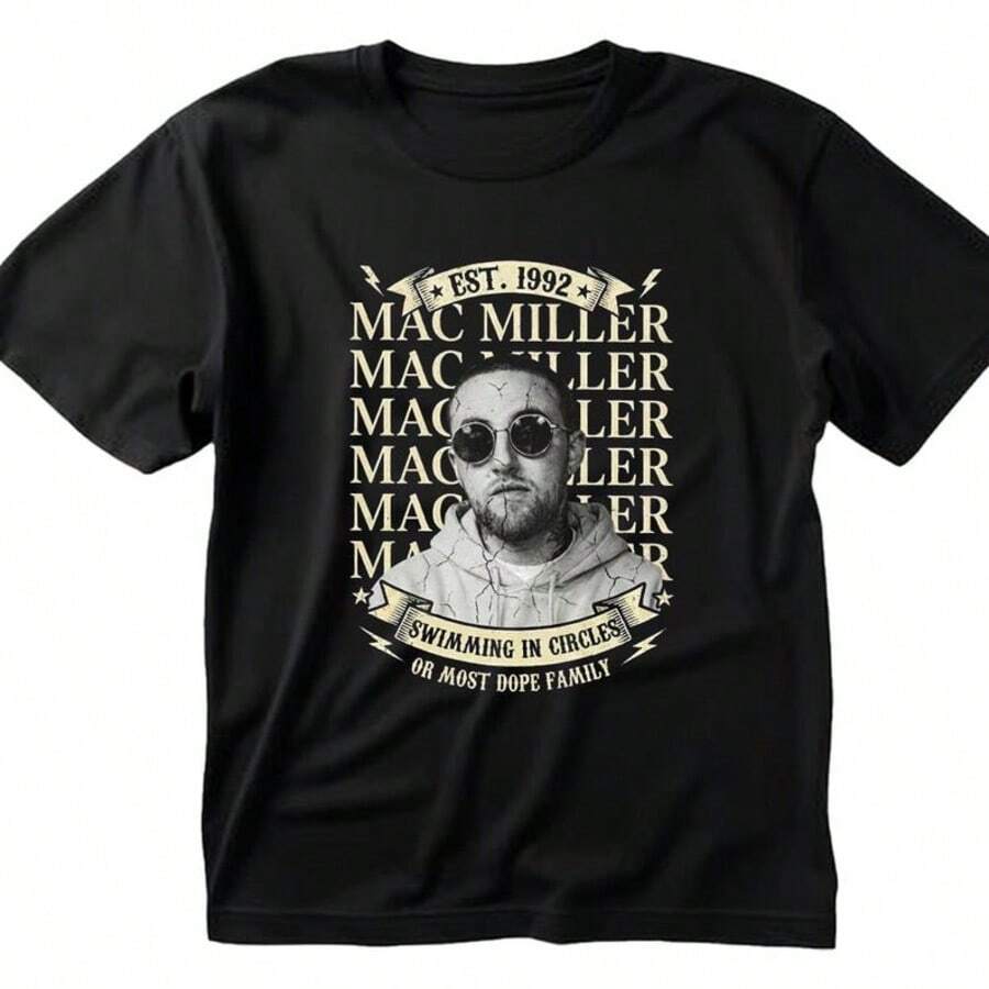 Rap Tribute Sweatshirt,  Era Hip Hop Inspired Streetwear Shirt, Miller Style Vintage Rap Aest - 黑色 - 查看 1