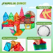 wsfNasjac Juguete Bloques Magneticos 3D 54/90 Pzs Juguetes de Construccion Imanes Stem Bloques de Juguete Dinosaurios para Niños Iman Tile Magnetica Construccion Regalo para Niños Juguetes Educativoaad - 54 - Ver 4