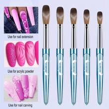 Set de 5 pensule pentru unghii acrilice - Pensulă pentru unghii acrilice potrivită pentru extensii de unghii și sculptură 3D a unghiilor - Multicolor - Vizualizare 2