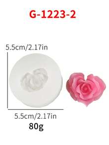 1 khuôn silicon hình hoa hồng trái tim - Trắng - Xem 3