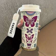 1pc, 530ML Cup , There Are Many Different Styles To Choose From Stylish And Personalized, It Has A Rope Handle For Portability, Suitable For Home, Office, And Daily Travel. Portable Can Hold Both Hot And Cold Beverages. - Multicolor - View 2