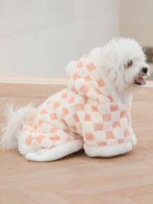 Soft Fleece Pet Jacket & Cape - Adjustable Winter Warm Dog Coat Cat Poncho For Small Medium Pets Up To 25lbs, Cozy Thermal Outerwear For Fall Winter - Pink - View 11