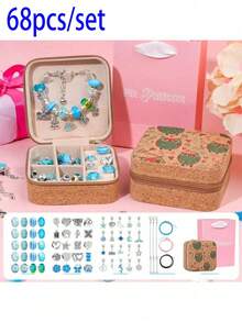 136pcs/68pcs 4-Set DIY Bracelet Beads Kit, Includes Unicorn & Mermaid Crafts, 60pcs Accessories, 3pcs Bracelets & 3pcs Necklace Strings, 1 Storage Box & 1 Gift Box, Vintage Gift Box Suitable For Birthday, Ramadan, New Year, Valentine's Day Gifts For Friends - Multicolor - View 6