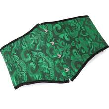 1 chiếc áo corset nữ kiểu vintage dệt jacquard, màu xanh ngọc lục bảo, ôm sát eo, giúp định hình vòng eo. - Màu xanh lá cây đậm - Xem 5