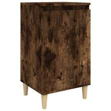 vidaXL Table de chevet chêne fumé 40x35x70 cm bois d'ingénierie - Noir - Voir 11