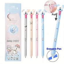 1pc Funny Dog Sticking Tongue Out Retractable Pen, Creative Design, Smooth Writing, Practical Office/School Supplies, Perfect Gift For Pet Lovers, Birthday Party - Multicolor - View 3