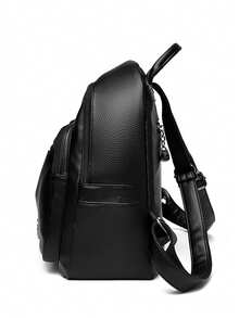 Women's Soft Leather Backpack Student School Bag Female High Quality Rucksack Multi-Functional Ladies Shoulder Bags Commuting - Black - View 6