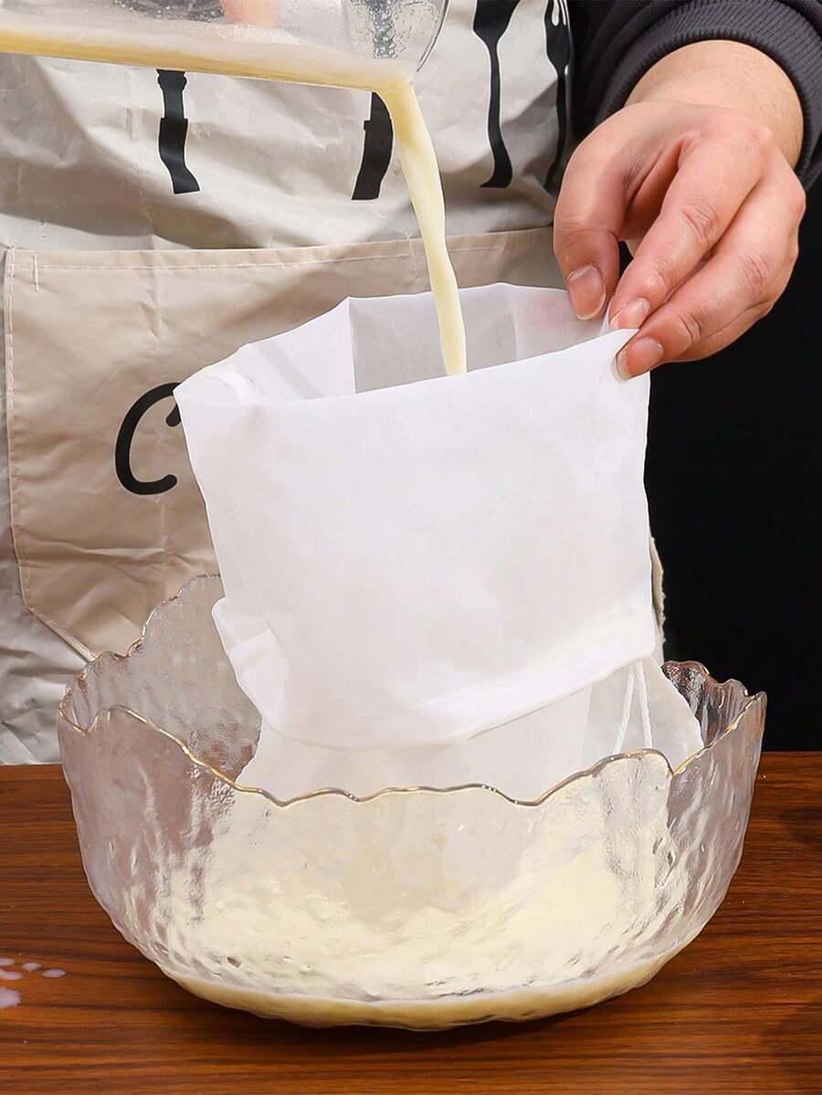 1/3 حقيبة منخل ناعم قابلة لإعادة الاستخدام - متعددة الأغراض + سهلة التنظيف + توفير المساحة + متينة ، طقم تصفية مطبخ أبيض حديث - مناسب لطهي المنزل / الأعشاب / الشاي / تصفية العصير / تحضير الطعام / عيد الأم / عيد الحب / هدايا الاحتفال بالمنزل الجديد - متعدد الألوان - مشاهدة 1