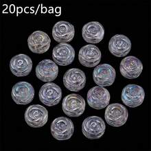 20pcs/Pack 10mm Glass Rose Round Beads, Electroplated Rose Beads For Jewelry Making DIY Bracelet Necklace, Valentine's Day Rose Beads