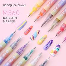 Languo 12 Colors Nail Art Markers, Classic Nail Art Pens, Nail Art Painting Pens, DIY Nail Highlighter & Outline Pens, Nail Art Markers, ABS Nail Art Marker Set - Multicolor - View 9
