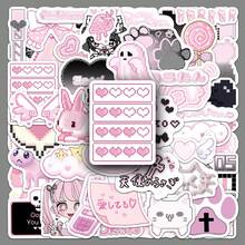 50 pegatinas de viento de píxeles rosas, estilo japonés, lindas para equipaje, diario, taza - Multicolor - Ver 5