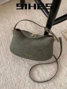 1个纯绿色PU皮革女士单肩斜挎包，时尚哑光手提包，拉链封口，可调节肩带，适合旅行、购物、约会，是送给女性、青少年、大学生、新手和职业女性的理想礼物，适用于办公室、学校、工作、商务、通勤、户外、旅行、野餐等多种场合。 - 綠色 - 查看 11