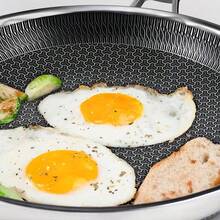 TIROTO 304 Stainless Steel 6pcs Frying Pan Set, 7.87/9.4/11 Inch Non-Stick Pan With Lid, Honeycomb Design, Home Cooking Pan, Induction Cooker, Electric Ceramic Stove And Kitchenware - Six piece set with lid - 查看 4