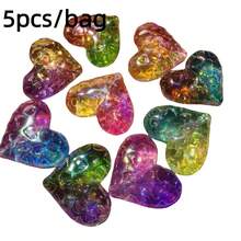 时尚简约亚克力彩色爱心珠DIY发饰，装饰材料，百搭日常佩戴，送朋友的好礼物