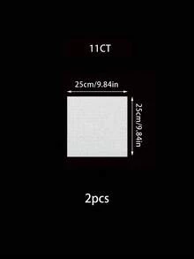 2 piezas de tela a cuadros blancos, 2 piezas de tela blanca para punto de cruz de 11ct/14ct, 25*25cm/30*30cm - Blanco - Ver 7
