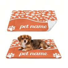 Personalized Pet Insulating Mat With Your Own Pet's Name.This Thick, Cozy Pet Flannel Insulating Mat With Paw Prints Provides Warmth And Comfort, Making It Perfect For Cats And Small Dogs To Relax On. It's Portable And Ideal For Creating A Snug Spot For Your Pet. Perfect Gift For Any Pet Owner, Flexible & Easy To Store & Portable, Gift For Best Friends Mom, Dad, Daughter, Son, Family, Girlfriend, Boyfriend, And Other Pet Lover - Multicolor - View 7