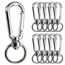 10/20pcs Metal Swivel Snap Hooks, Heavy Duty Durable Keychain Spring Snap Clips, Rotatable Detachable Clips For Paracord, Lanyards, Car Keys, Cameras, Wallets, DIY Keychain Crafts - Keychain - View 8