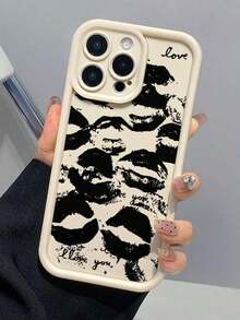 1pc Unique Astronaut & Red Lip Pattern Full Coverage TPU Shockproof Phone Case, Compatible With Apple 16, 15, 14, 13, 12, 11 Pro Max, Series - 款式7(1pc) - 查看 8