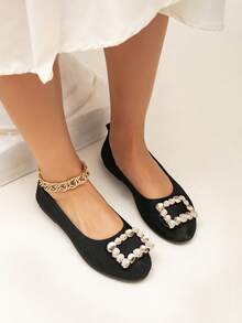 Women & Teen Girls' Outdoor Casual Fashionable Breathable Flat Shoes - Black - View 4