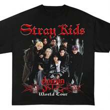 Shirt, 2025   DominATE World Tour Shirt,  Kpop Fan Gift,   Merch, SKZ Graphic Shirt, Kpop Fan Merch.Jpg - 黑色 - 查看 1