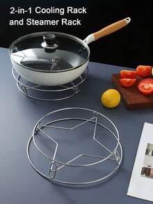 Stainless Steel Steaming Rack And Cooling Rack, Metal Wire Electric Pressure Cooker Trivet, Baking Steaming Rack, Cooking Rack - Silver - View 1