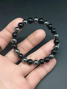 YAUKIA Memory Bracelet - Obsidian Hematite Beaded Bracelet, Natural Stone Bracelet, Spiritual Clarity And Focus Jewelry Gift - Multicolor - View 3