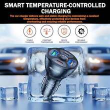 GVTECH 68W USB C Cargador Auto Carga Rápida, 4 Puertos Adaptador de Coche Tipo C PD 20W y QC 3.0 de Quick Charger Compatible con iPhone 17/16/15/14/13/12 Pro MAX, iPad Pro/Air, Galaxy S25/S24/S23/S22 - 4 puertos - Ver 4