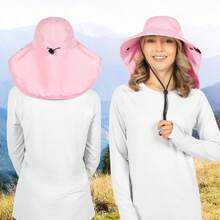 de ala ancha con solapa para el cuello, UPF50 Sombrero de pesca de safari para hombres y mujeres, sombrero de playa con proteccin solar - TallanicaRosado - Ver 5