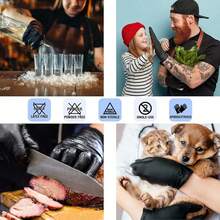 100pc Disposable Nitrile Black 3.5-Mil Latex Free Tattto Nail Hair Salon Cleaning Gloves - 黑色 - 查看 5