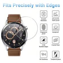 2pcs High Definition Tempered Glass Screen Protector For Huawei Watch GT3/GT3 Pro (43mm/46mm) Series, Designed For Smart Watch, Scratch-Resistant, Anti-Bubble, Sensitive Touch, Easy To Install - 2 Transparent Pieces - View 4