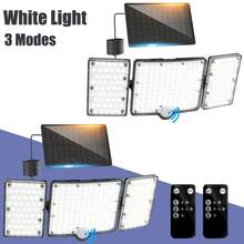 226 LED Solar Wall Lights With Motion Sensor, 3 Modes & Remote Control, 16.4ft Cable, 3 Adjustable Solar Floodlights, 270° Wide Angle Lighting, IP65 Waterproof, For Yard, Garage, Porch And Patio - White Light - View 11