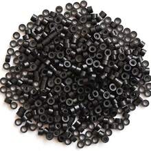 Hair Extensions Tools Kit : 500 Pcs Silicone Lined Micro Beads (Black ,Brown,White)Loop Needle Threader, Pulling Hook Needle, Hair Extension Pliers, 3 Combs And 1 Loop Needle Threader