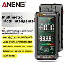Multímetro Digital Aneng 683 Intelligen Voltimetro Táctil Recargable Medidor De Voltaje Voltímetro Amperimétrica Temperatura Capacitancia Resistencia Diodo Identificación De Cables Vivos Y Neutros Detección De Continuidad - Negro - Ver 2