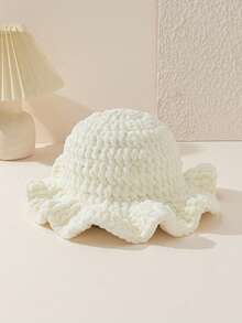 1pc Women's Fashionable Crochet Wave Brim Handmade Crochet Beanie Hat, Suitable For Autumn/Winter Daily Warmth And Outfits - Knitted Hat - View 24