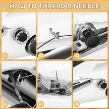 S8 Sewing Machine With Black Storage Box And Thread Kit Set - White - View 2