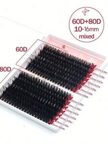 320PCS 100D Faux Mink Eyelashes Cluster Lashes 0.07mm D Curling 10-16mm Mix Natural Eyelashes Extension 3D Russian Strip Volume Individual Eyelash Cluster Makeup Tools(60D 80D Lash Individual Cluster)