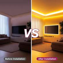 USB供电COB LED灯带，501开关和按钮双重控制，超亮无眩光，三种色温（冷白/自然白/暖白） - 卧室专用LED灯，适用于电视背光、梳妆镜、橱柜、艺术面板和家居装饰，节日装饰灯，自粘式LED灯带，客厅吸顶灯，卧室配件，房间装饰灯 - 彩色 - 查看 10