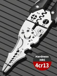 1pc Multi-Functional Wire Stripper, Electrician's Wire Cutter/Stripper/Crimper, Household & Electrician's Manual Tool (For Men) - Multicolor - View 9