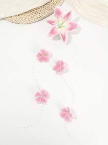 1 pezzo Accessorio per capelli con fiore di giglio bohémien primavera/estate, copricapo con catena di perle e nappe per donna, fermaglio per capelli con decorazione di fiori finti, stile romantico per pendolarismo, viaggi & vacanze, fermagli per capelli, forcina - Multicolore - Visualizzare 11