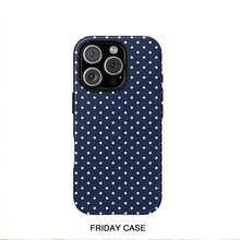 Stylish And Minimalist Navy Blue Polka Dot Pattern Phone Case For Iphone 17, 17 Pro, 16 Pro Max, 15 Pro, 13, 11, 12, XS, 8 Plus, And 7, Glossy 2-In-1 Case, Phone Cover, Phone Protector, Phone Protection, Phone Case For Women, Phone Case For Menlong Sleeve Tops Valentine's Day/Phone Cases - 樣式1 - 查看 6