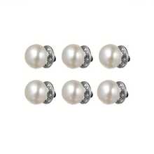 Set Of 6 Fixed Buttons, Versatile Decorative Buttons For Clothing, No Sewing Needed, Detachable Cuff Buttons, Replacement Options, Stylish And Minimalist Fashion Accessories, Sewing Materials. - 6件裝[黑色] - 查看 6