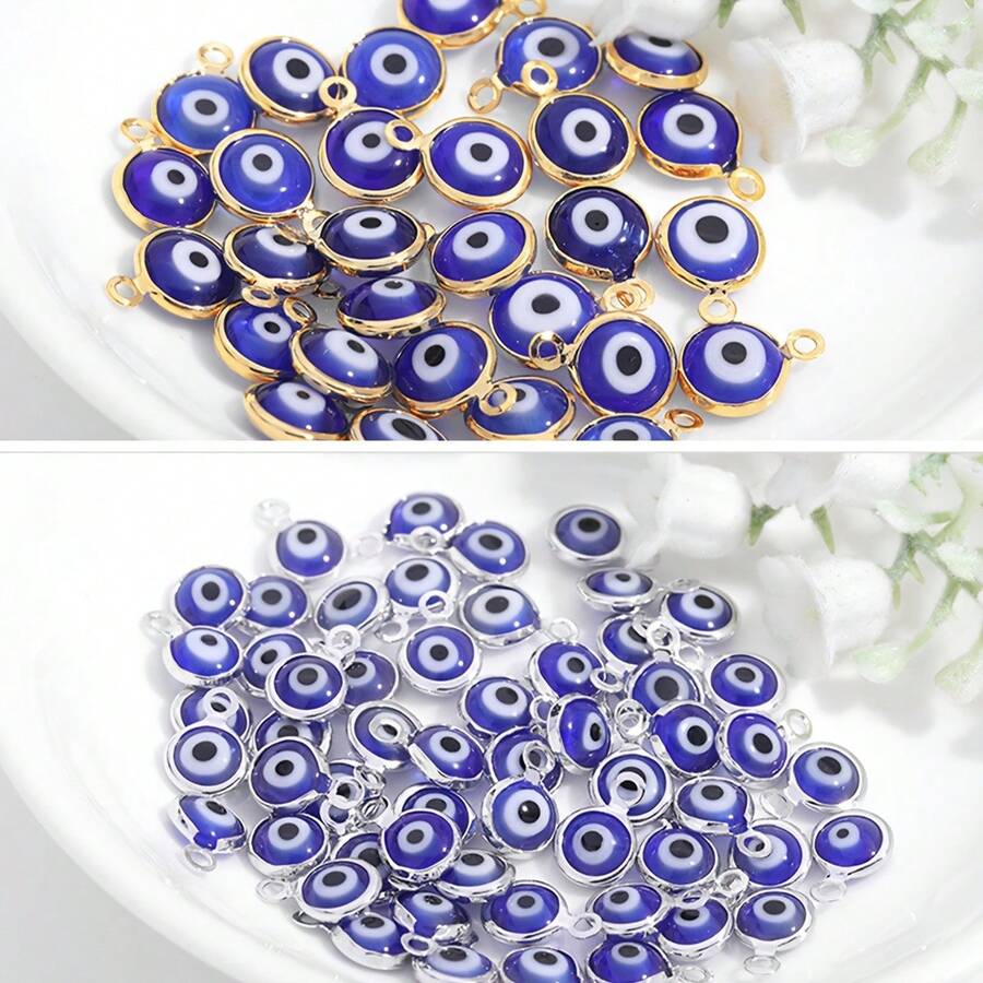 40 piezas/80 piezas Colgante doble de moda, se puede usar para collar o aretes - Negro - Ver 1