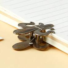 Large Iris Flower Planner Binder, Copper-Tone Metal File Folder, Coin Purse, TN Clip, Office Stationery, Long Tail Clip, Metal Memo Clip - Bronze - View 3