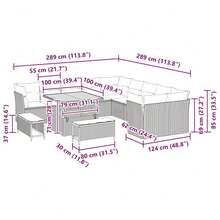 vidaXL Garden Sofa Set With Cushion 13 Pcs Multiple Colors Poly Rattan - Beige - View 2