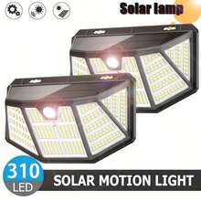 310 LED Solar Powered Outdoor Light, Smart Motion Sensor, 5-Side Illumination, IP65 Waterproof, Easy Installation, Suitable For Garage, Commercial Street, Yard, Balcony. - Built-In Lithium Battery, Solar Charging, LED Lighting, Ideal For Christmas - White Light - View 12