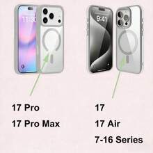 Hadaasi 1pc White Magnetic Acrylic Transparent Back TPU White Bumper Compatible With Powerful Wireless Fast Charging Lens Protection Full Body Shockproof Phone Case Compatible With Apple 17Pro/17ProMax/Air/17/16Pro/16ProMax/16Plus/16/16E/SE4/15Pro/15ProMax/15Plus/15/14Pro/14ProMax/14Plus/14/13Pro/13ProMax/13/12Pro/12ProMax/12/11ProMax/11/11Pro/XSMax/XR/XS/X And Galaxy S25Ultra/S25Plus/S25/S25Edge/S24Ultra/S24Plus/S24/A56/A36/A26/A55/A35/A25/A15 - White - View 10