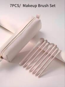 7/10/13件套专业化妆刷套装，包含腮红刷、轮廓刷、粉底刷、鼻刷、眼影刷、眉刷、唇刷、细节刷，刷毛柔软，另有高光刷、遮瑕刷、散粉刷等，便携式化妆刷套装，附赠收纳袋 - 彩色 - 查看 4