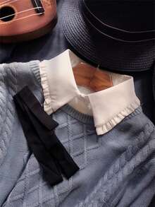 休闲简约衬衫领款式，女士仿领衬里，可水洗，百搭配饰，适合春、秋、冬装搭配 - 咖色尖領 - 查看 15